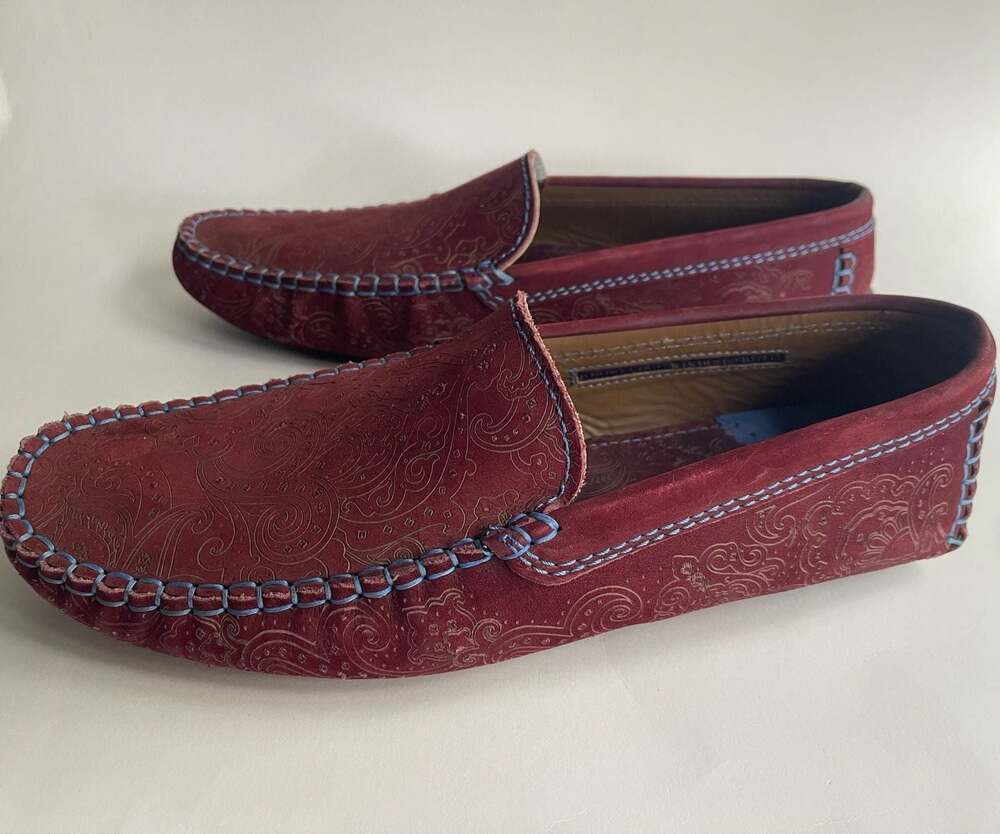 Robert Graham Soprano Mens Burgundy Loafers & Slip Ons Moccasin Shoes Size 11